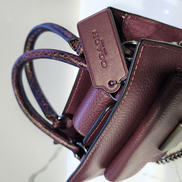 NWT Coach Mini Pepper Pebble Leather Crossbody Bag CC884 Boysenberry - Picture 5 of 6